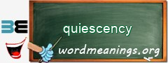 WordMeaning blackboard for quiescency